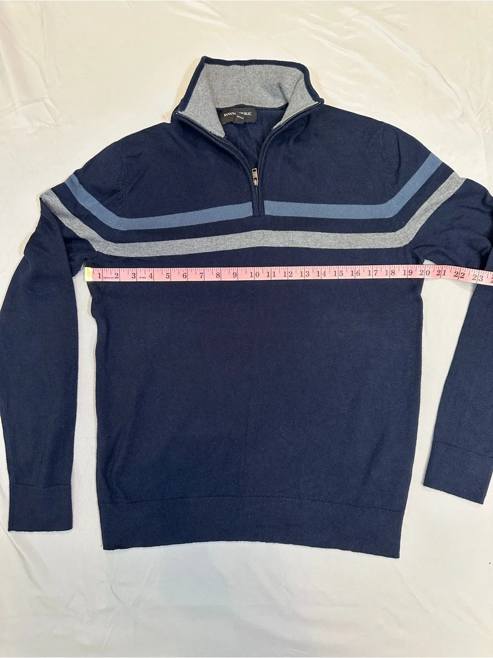 Banana Republic Men’s Medium Cotton Cashmere Silk Blend Quarter Zip Sweater